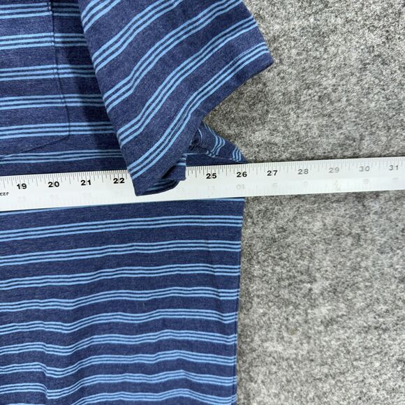 New St. John's Bay Shirt Men 2XL Blue Striped Button Up Collared Short Sleeve - Picture 5 of 7